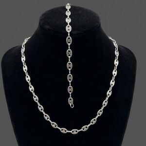 New Stainless Steel Coffee Bean Necklace & Bracelet Set